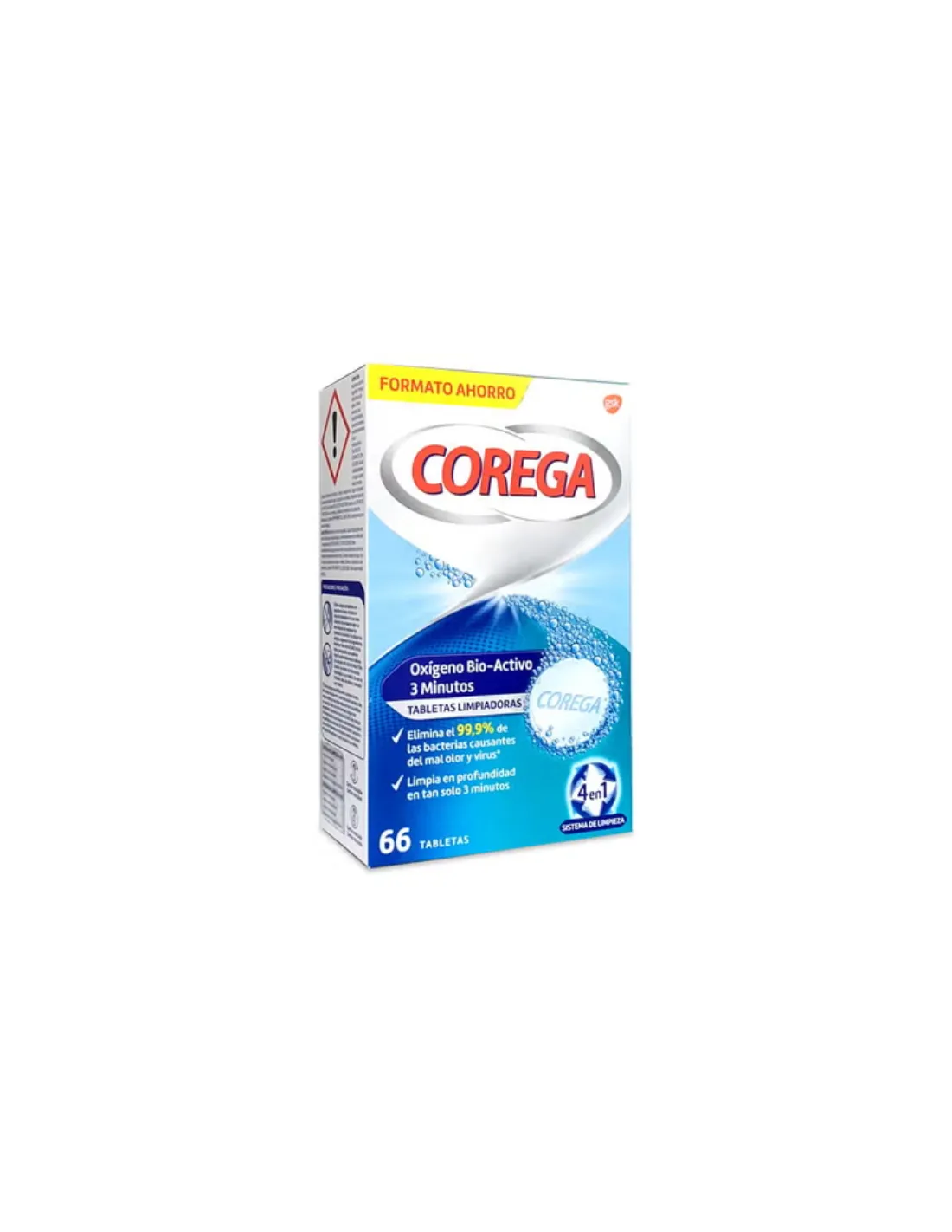 COREGA Oxígeno Bio-Activo 3 Minutos 66 Tabletas