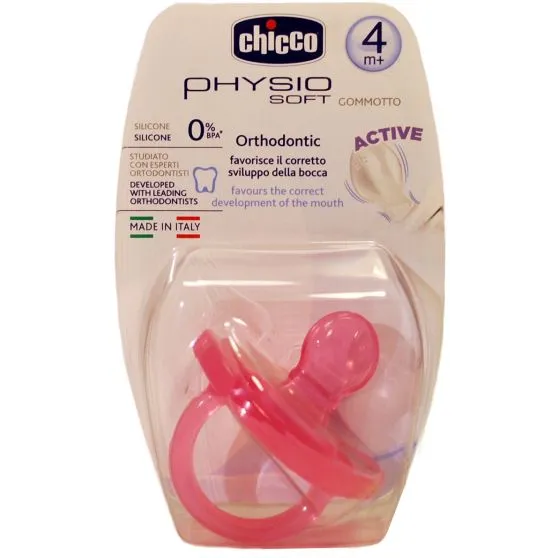 Chupete Chicco Physio Soft Silicona Rosa +3 meses