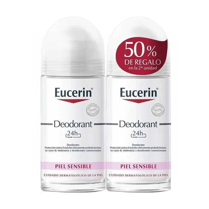 Eucerin Duplo Desodorante Piel Sensible 24H Roll-On 2x50ml