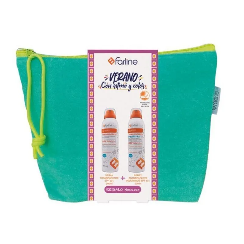 Farline Neceser Spray Transparente Spf 50 + Pediatrico Spf 50