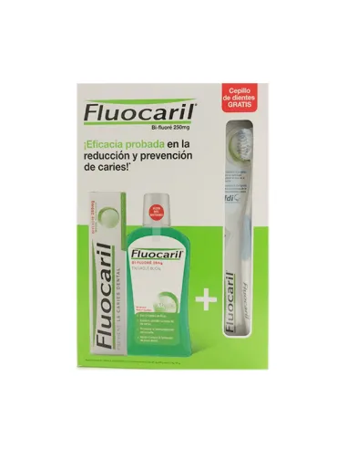 FLUOCARIL BI-FLUORÉ PASTA DENTAL 250 MG 125 ML + COLUTORIO 500 ML + REGALO CEPILLO PACK