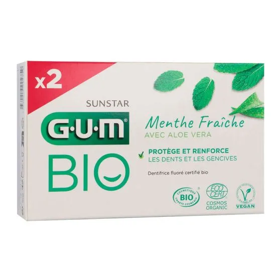 Gum Bio Duplo Dentífrico Menta Fresca con Aloe Vera 2x75 ml