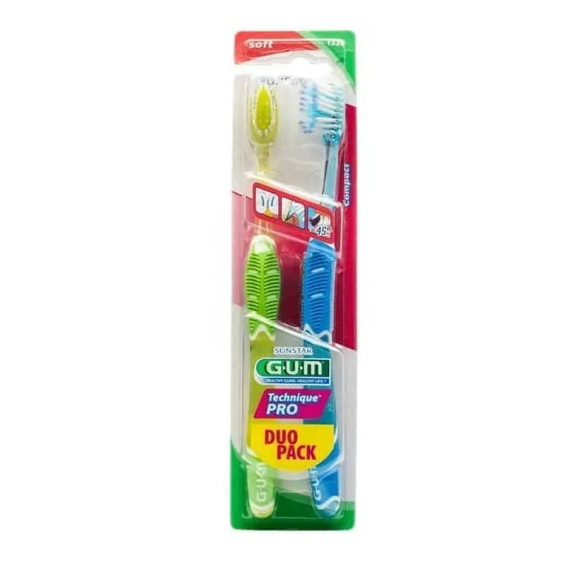 Gum Cepillo Dental Adulto 1525 Technique Pro Suave Pack Duo