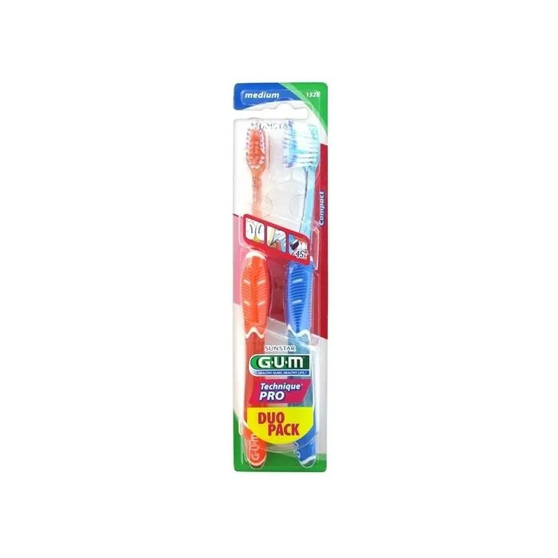 Gum Cepillo Dental Adulto 1528 Technique Pro Medio Pack Duo