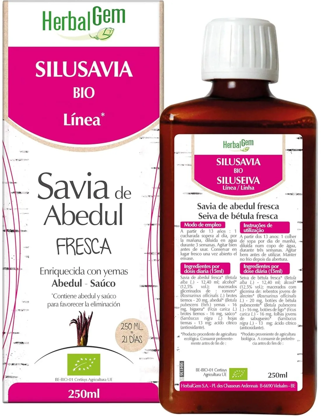 HerbalGem Silusavia Bio Savia de Abedul 250 ml