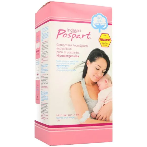 Indasec Compresas Posparto con Alas 14 Uds.