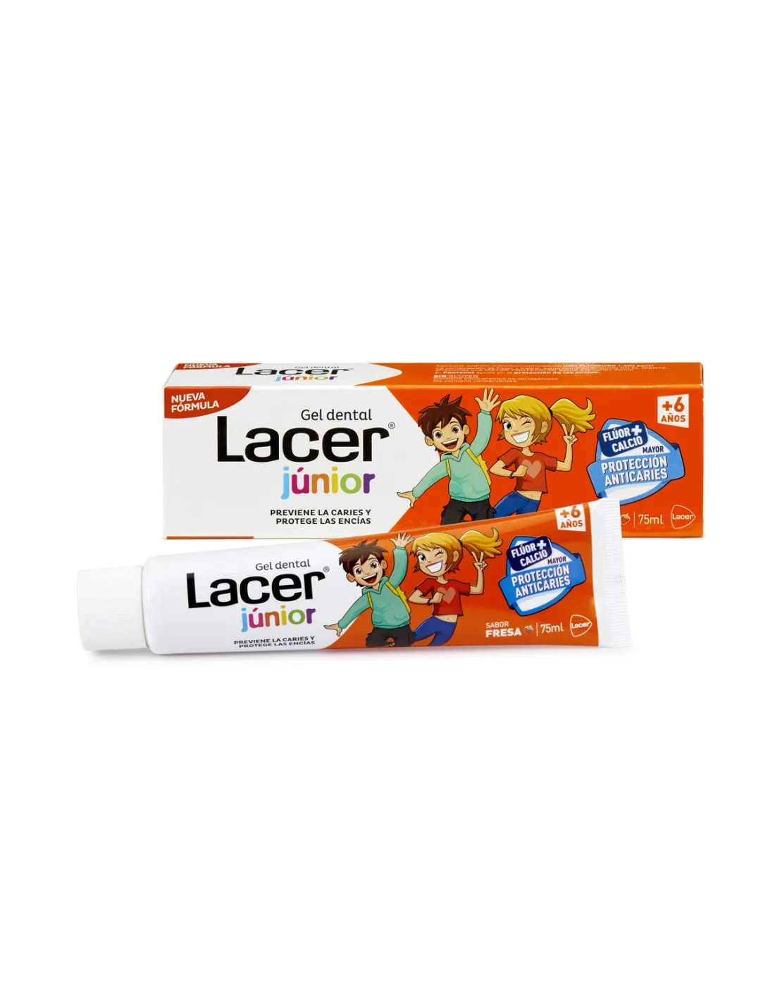 Lacer Junior Gel Dentífrico Fresa, 75 ml
