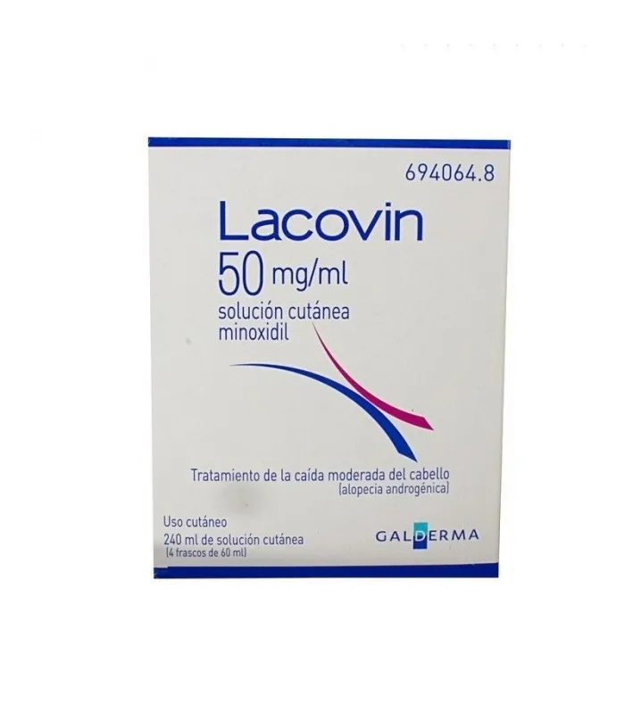 Lacovin 50 Mg/ml Solucion Cutanea 4 Frascos 60 M