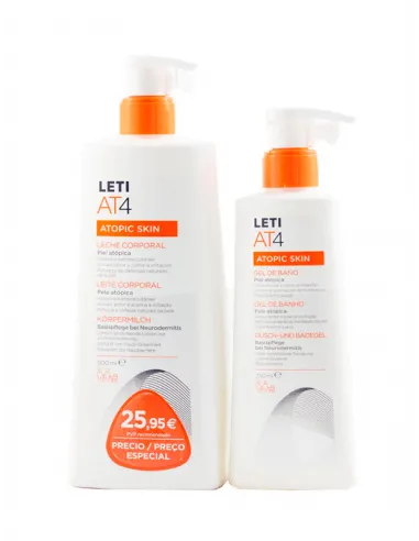LETI AT4 LECHE CORPORAL 500 ML + GEL DE BAÑO 250 ML PACK