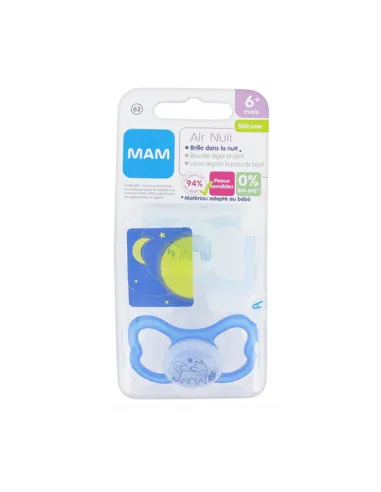 MAM CHUPETE SILICONA AIR NIGHT +6 MESES 2 UNIDADES