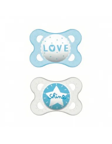 MAM CHUPETE SILICONA ORIGINAL 0-6 M AZUL 2 UND