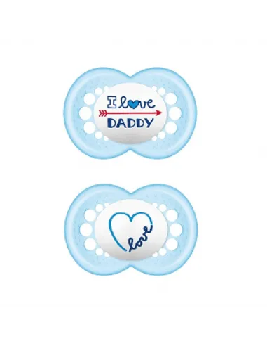 MAM CHUPETE SILICONA ORIGINAL + 6 M AZUL 2 UND