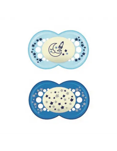 MAM CHUPE SILICON ORIGINAL NIGHT + 6 M AZUL 2UND