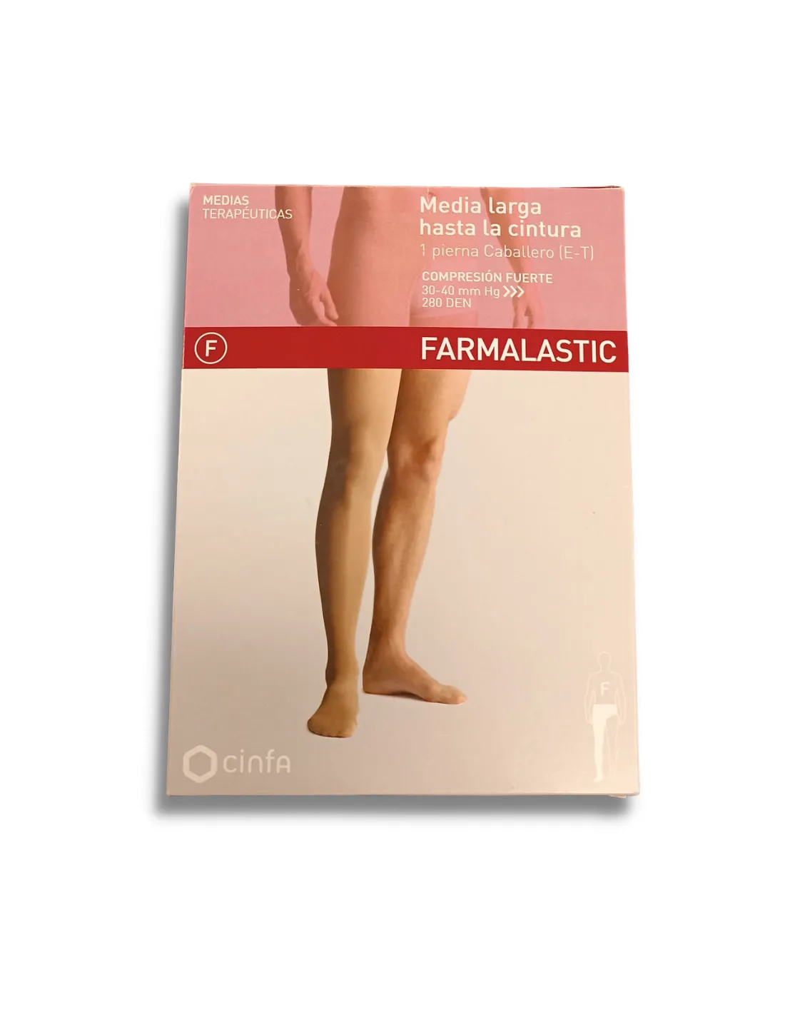 Media e.t cintura compresión fuerte farmalastic pierna derecha t-grande