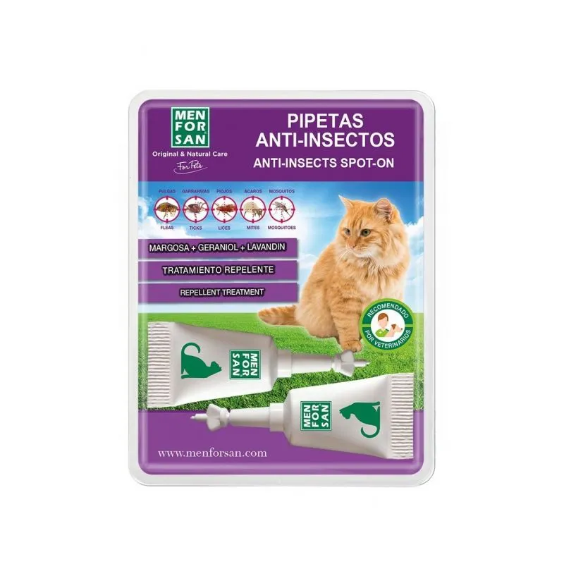 Menforsan Pipetas Anti Insectos Gatos 2uds