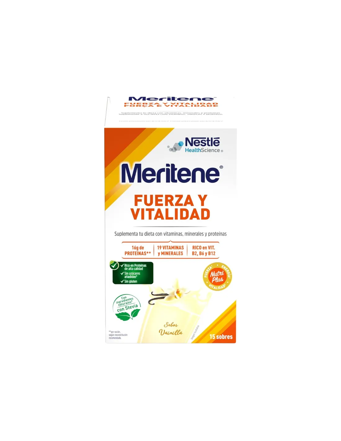 Meritene Fuerza y Vitalidad Sabor Vainilla 15 Sobres