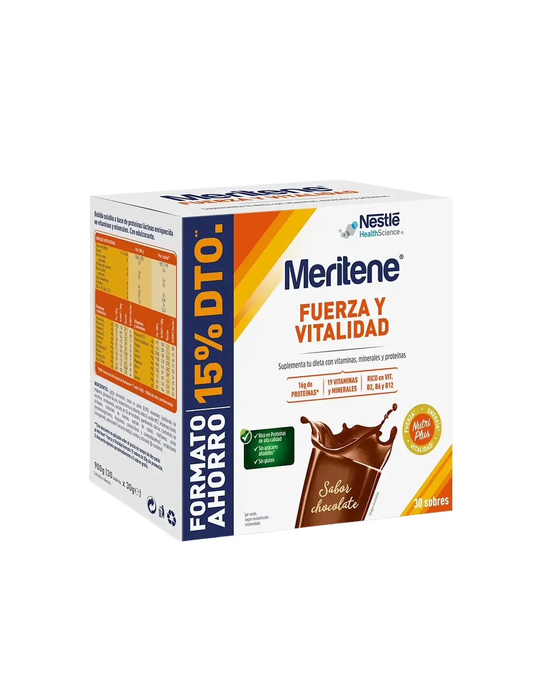 Meritene Fuerza y Vitalidad Sabor Chocolate 30 Sobres