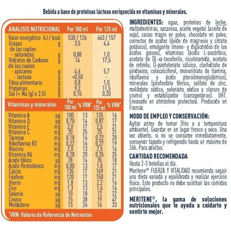 Meritene Drink Chocolate 125ml 10+2uds
