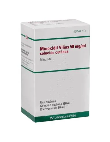 MINOXIDIL VIÑAS 50 MG/ML SOLUCION CUTANEA 2X60ML (120ML)