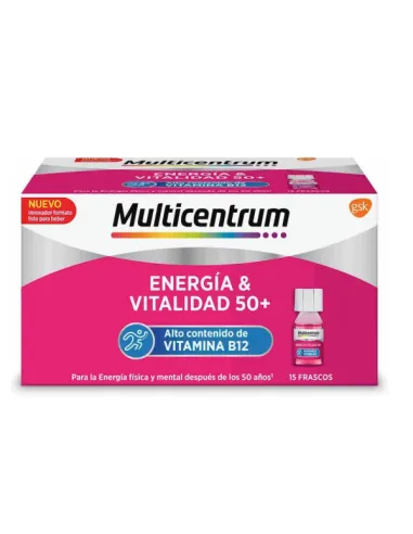 MULTICENTRUM ENERGIA & VITALIDAD 50+ 15 FRASCOS 7 ML SABOR FRAMBUESA