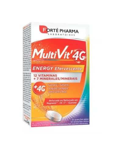 MULTIVIT 4G ENERGY EFERVESCENTE 2 TUBOS 15 COMPRIMIDOS EFERVESCENTES