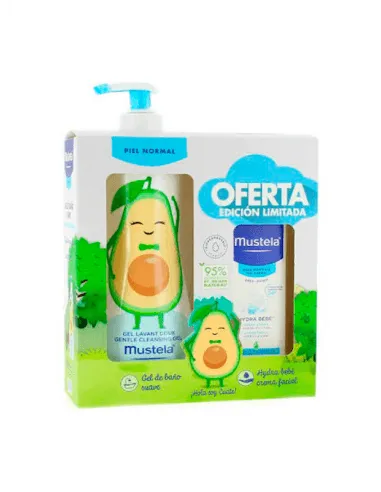 MUSTELA GEL BAÑO SUAVE 500 ML+ HYDRA BEBÉ CREMA 40 ML PACK