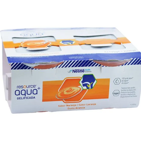 Nestlé Resource Aqua+ Gelificada Naranja 4x125 gr