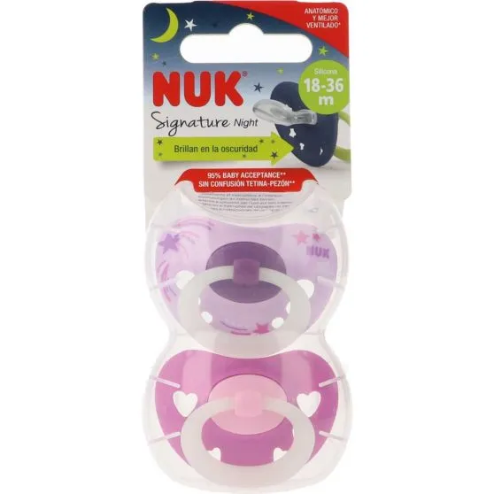 NUK Chupete Brilla Oscuridad 18-36 meses 2 uds - 2 modelos