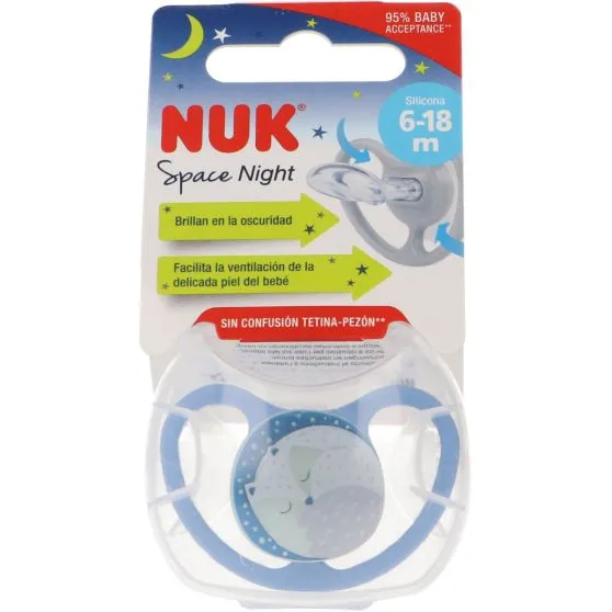 Nuk Chupete Space Night Silicona 6-18 meses
