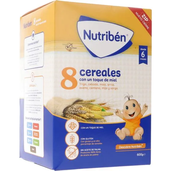 Nutribén Papilla con 8 Cereales y Miel 600 gr
