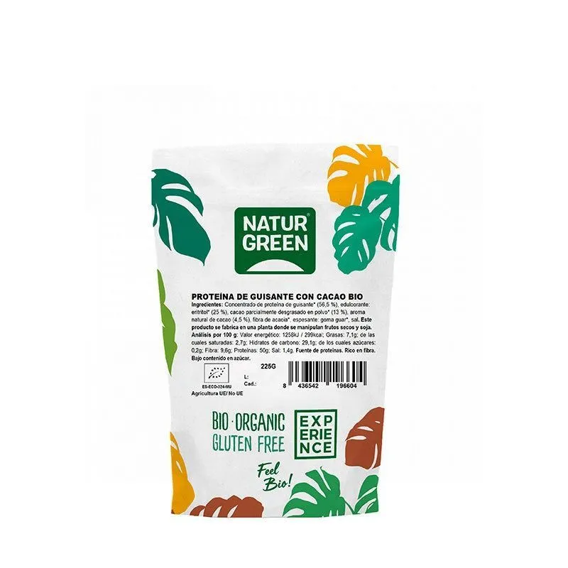 NaturGreen Proteína de Guisante con Cacao Bio 225gr