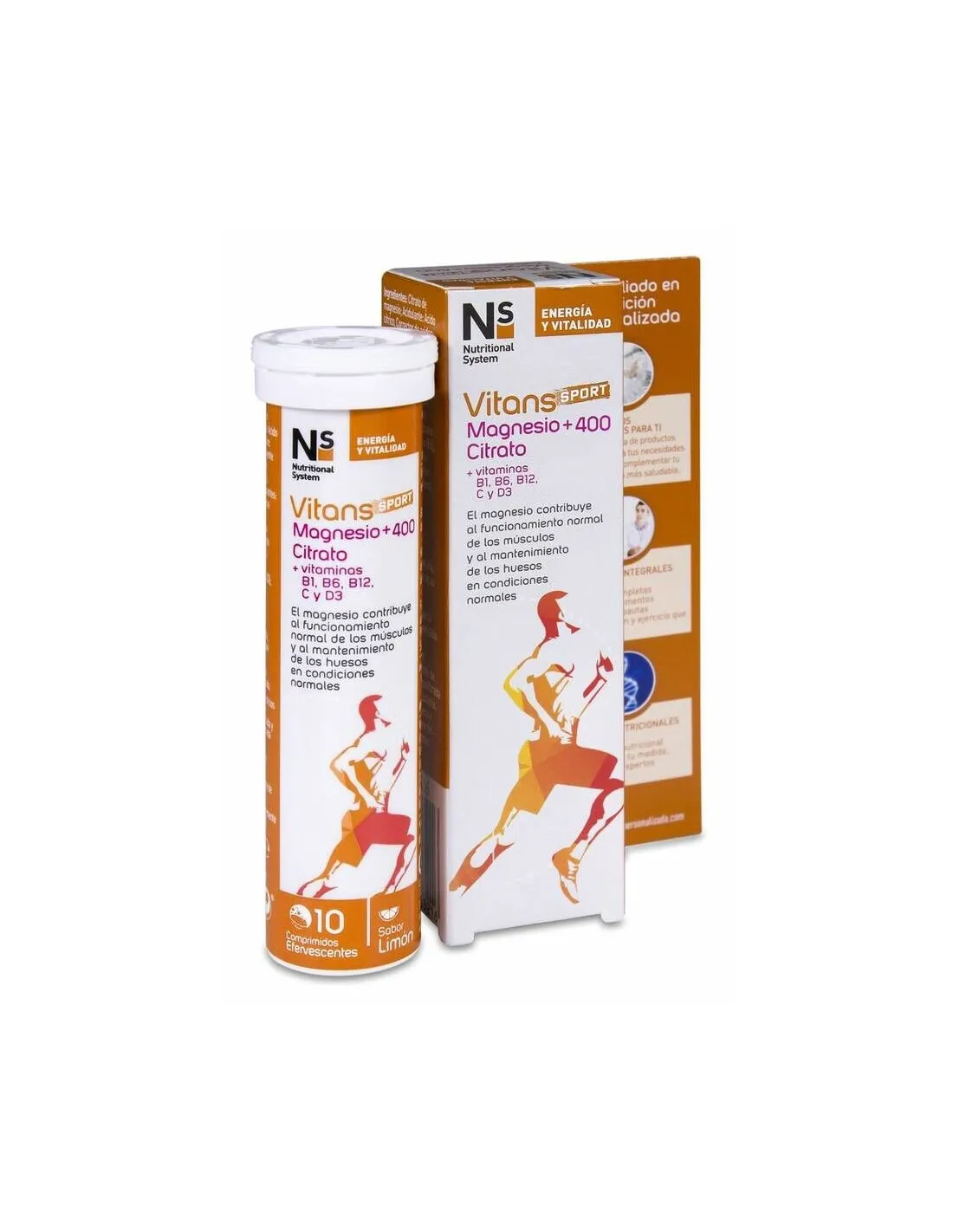 NS Vitans Magnesio + 15 Comprimidos efervescentes sabor naranja