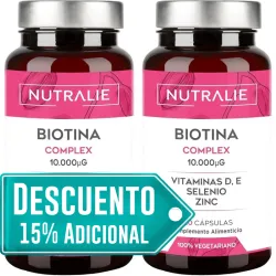 Nutralie Biotina Con Vit D Y E Pelo, Piel, Uñas 120 Cápsulas + 120 Cápsulas Duplo Promocion