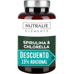 Nutralie Espirulina y Chlorella 1800mg 180 Cápsulas