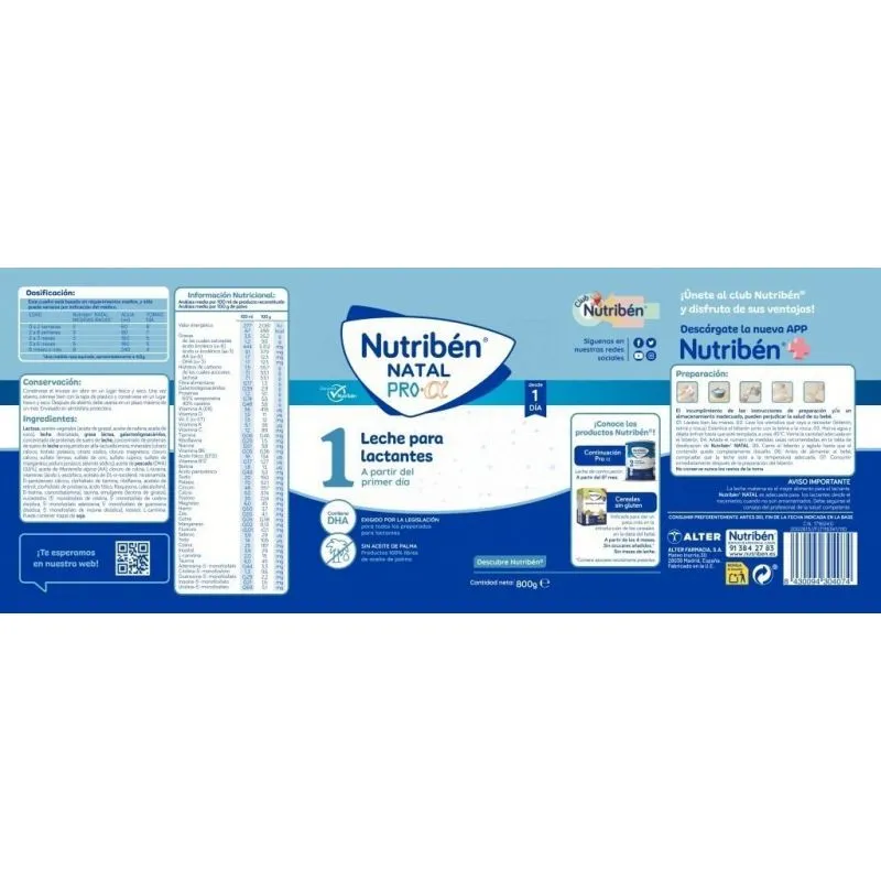 Nutribén Natal Pro-a Leche de Inicio 800 gr