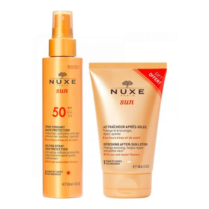 Nuxe Sun Spray Fundente Rostro y Cuerpo SPF-50 + Leche Refrescante After Sun 100ml
