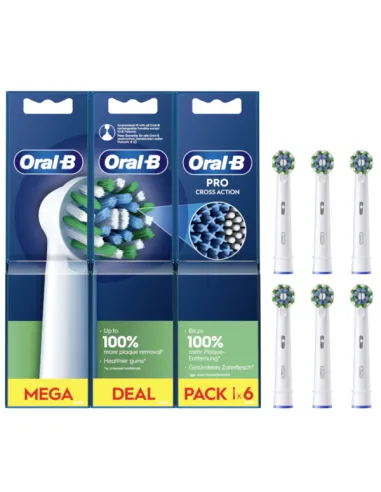 ORAL-B CEPILLO DENTAL ELECT RECAMBIO PRO CROSS ACTION 3 XXL 6 UND