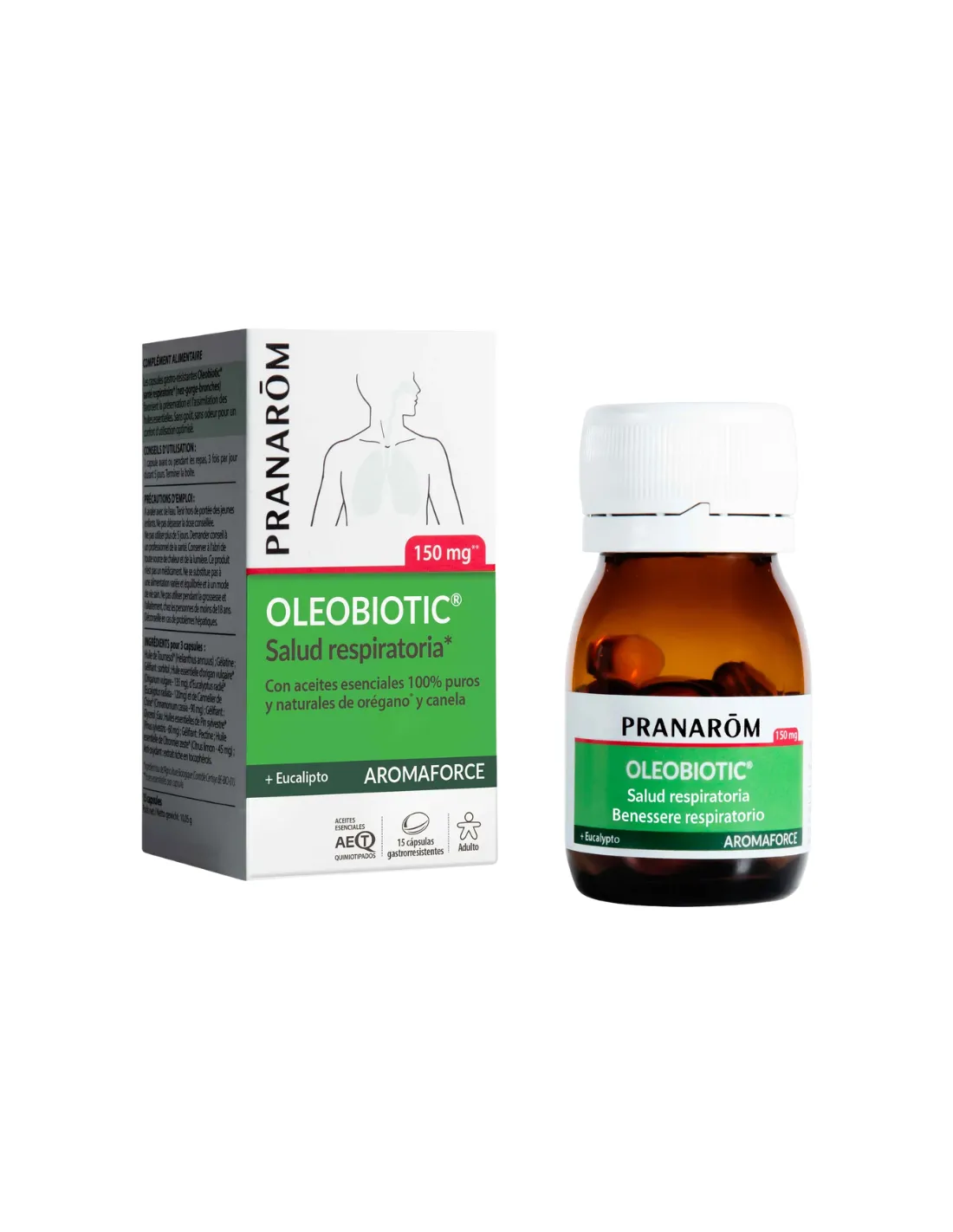 PRANAROM Aromaforce Oleobiotic Salud Respiratoria 15 Cápsulas