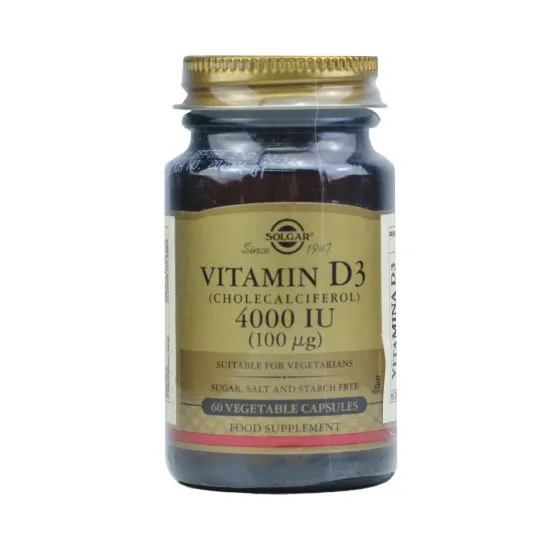 Solgar Vitamina D3 4000UI (100µg) Colecalciferol 60 Cápsulas Vegetales