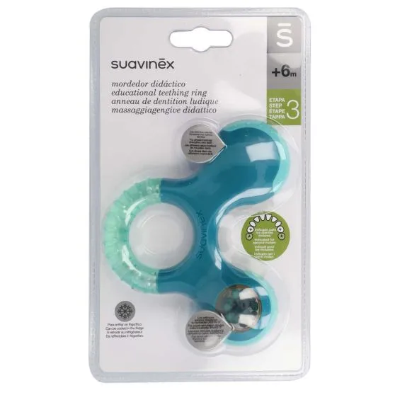 Suavinex Mordedor Sonajero Verde Didáctico +6m