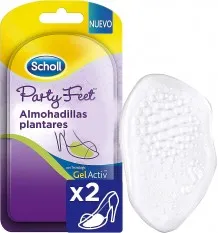 Scholl Party Feet Gel Activ Almohadillas Plantares Invisibles para Mujer 2 Unidades