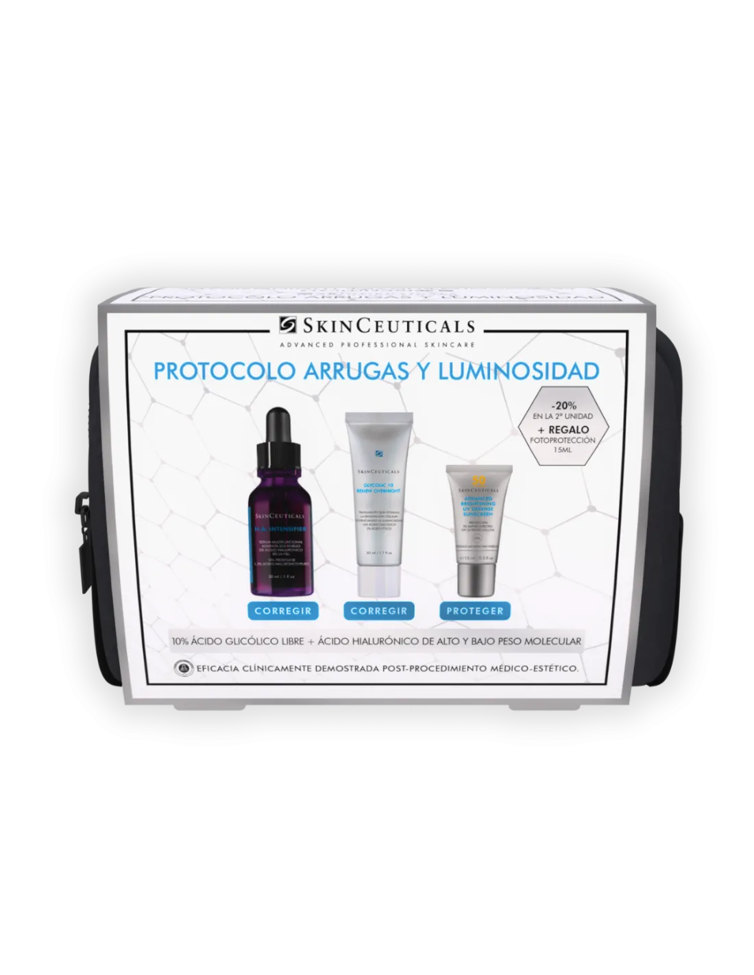 SKINCEUTICALS Cofre Regalo 2023 Glycolic 10 50 ml + Ha Intensifier 30 ml + Advanced Brightening Uv Defense SPF 50 15 ml