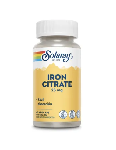 SOLARAY IRON CITRATE 25 MG 60 VEGCAPS
