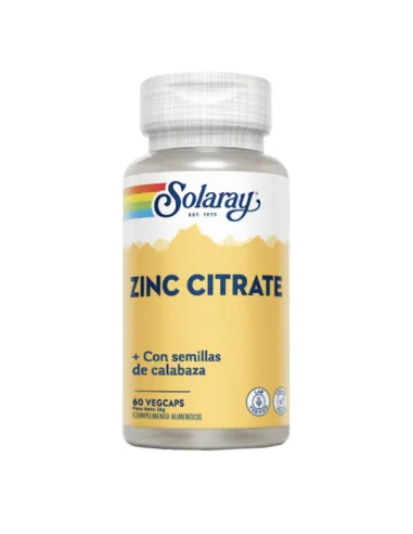 SOLARAY ZINC CITRATO+SEMILLA CALABAZA 25MG 60 CAPSULAS