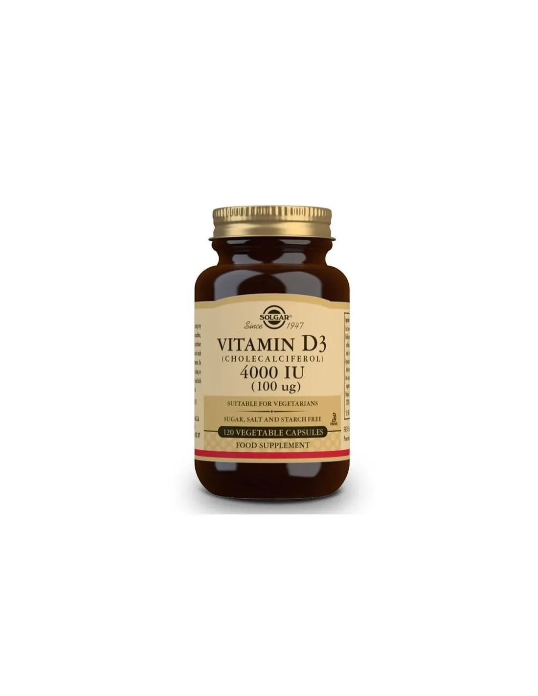 Solgar vitamina d3 4000UI 100MCG 120 cápsulas