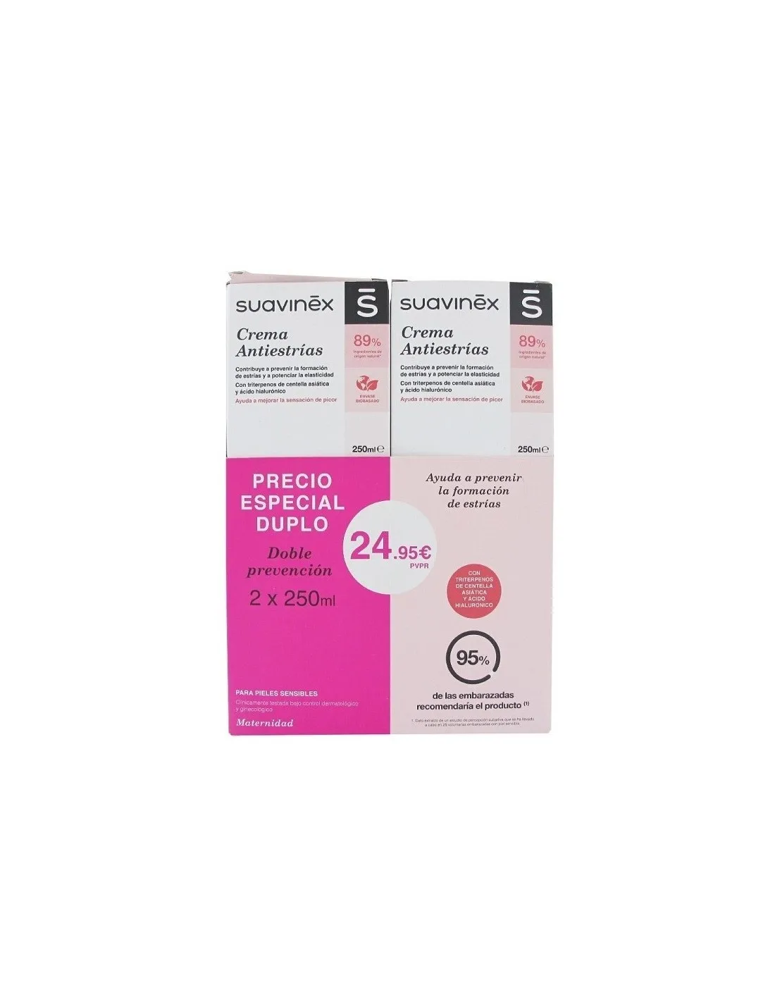 Suavinex crema antiestrías 2 envases 250 ml