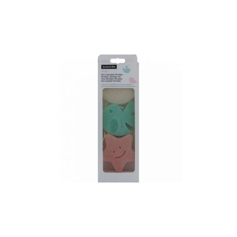 Suavinex Konjac Baby Set Esponja Baño Infantil 3 unds