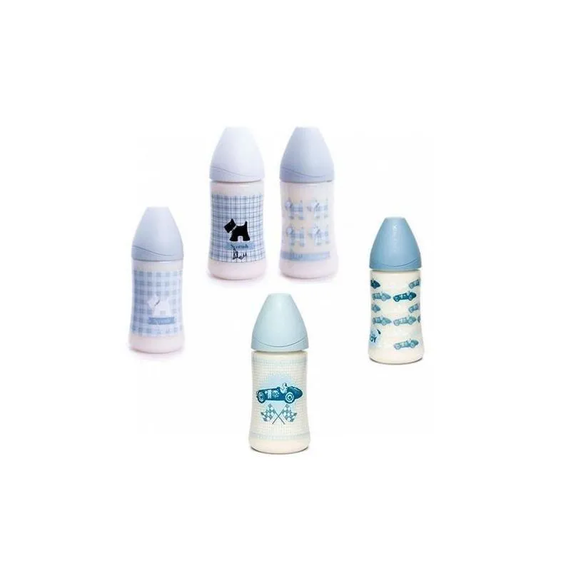 Suavinex Scottis Azul Boca Ancha Tetina Redonda 270 ml