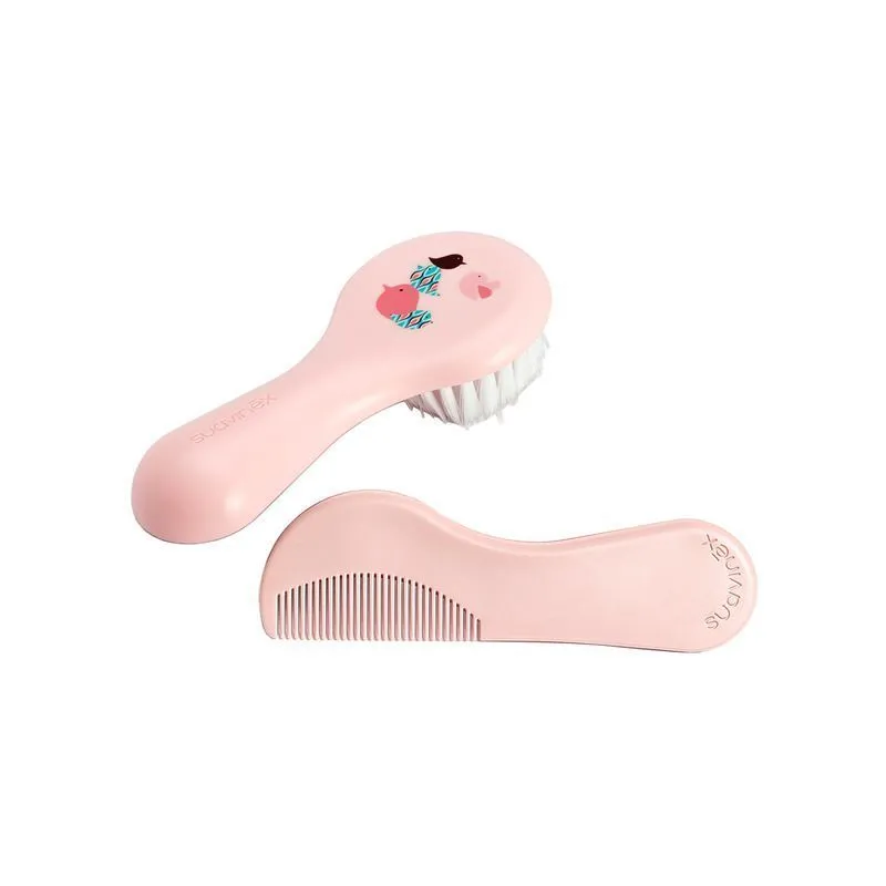 Suavinex Set Cepillo y Peine Rosa