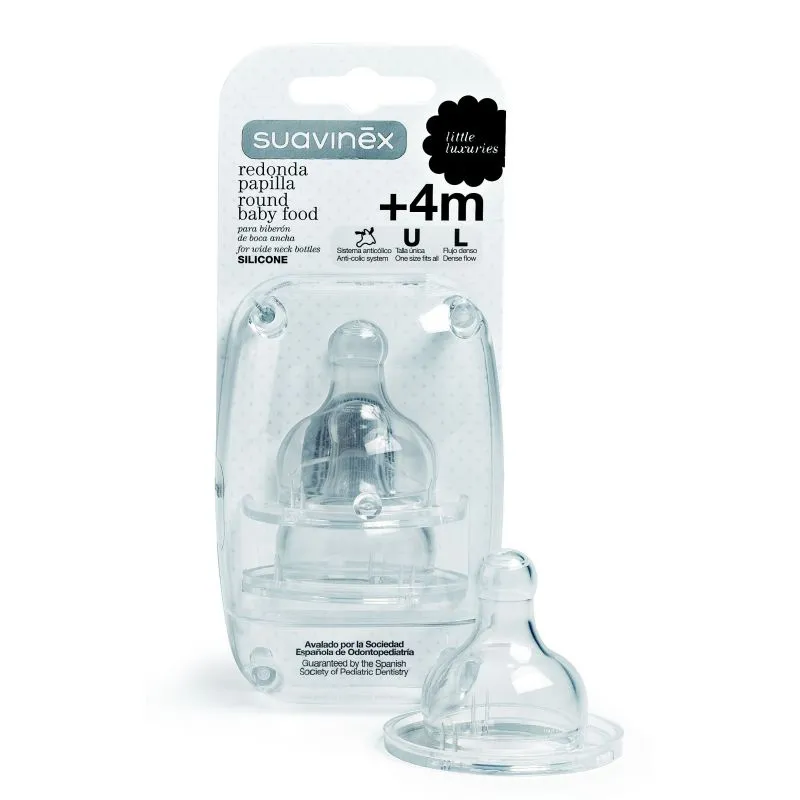 Suavinex Tetina Papilla Silicona Boca Ancha +4m 2 und
